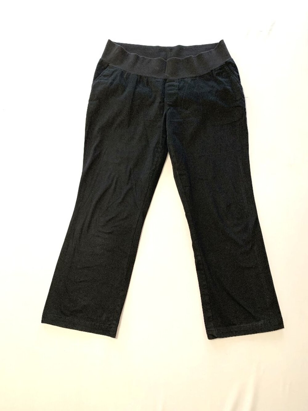 DUO Maternity Classic Black Pants Elastic Waistband Size Large Work/Office